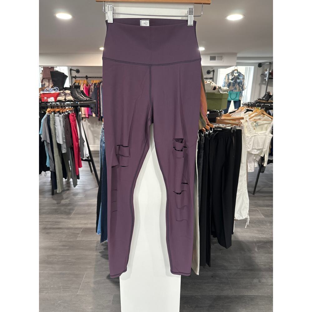 Alo Yoga Full Length High Waist Ripped Warrior Leggings Size S